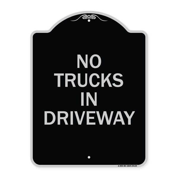 Driveway No Trucks in Driveway Heavy-Gauge Aluminum Architectural Sign, 24" x 18", BS-1824-24124